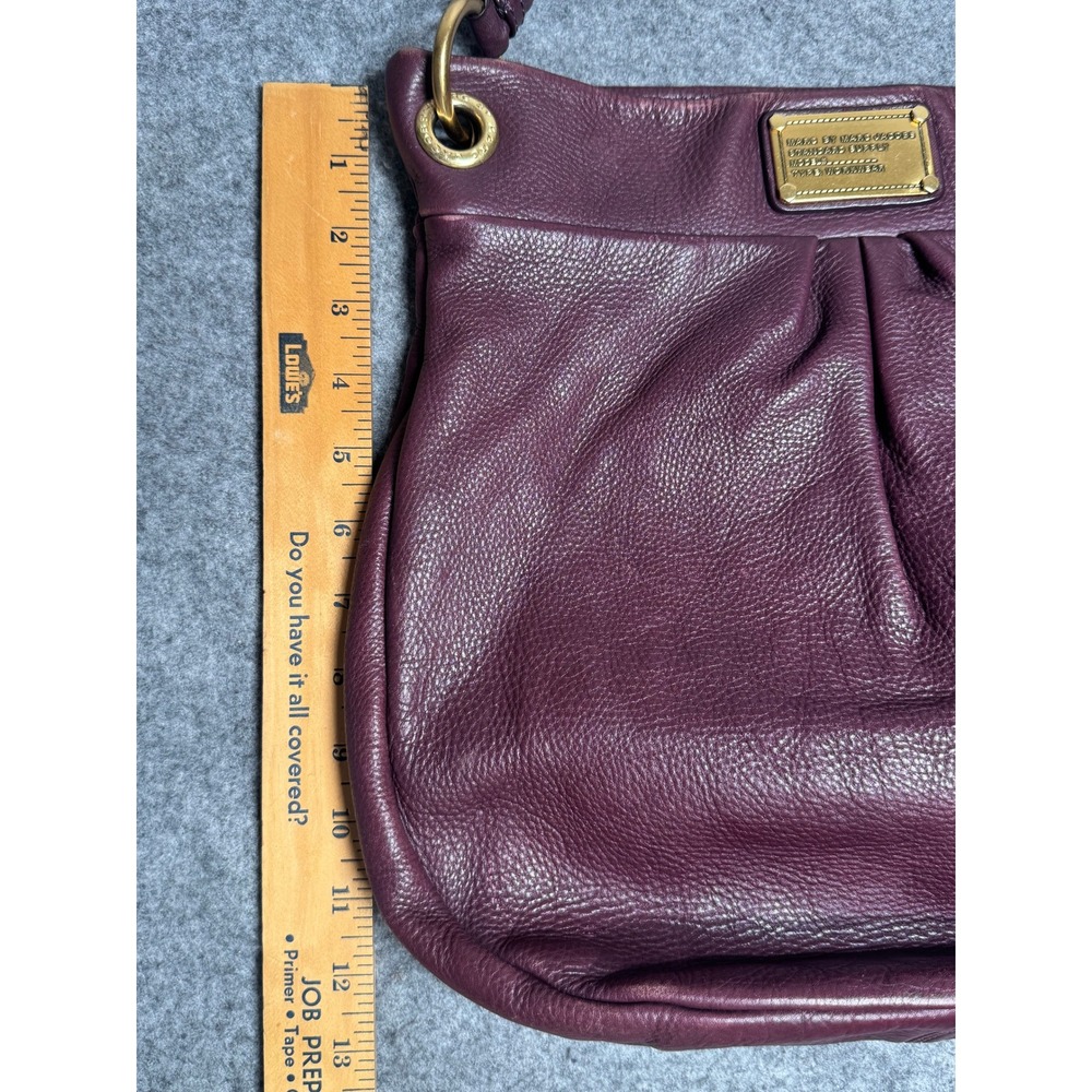 Marc Jacobs Classic Q Hillier Hobo Bag Purse Burgundy Leather - Picture 9 of 15